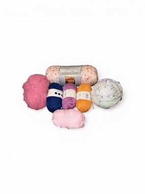 LOT of 7 skeins of yarn: new and used! Assorted brands.